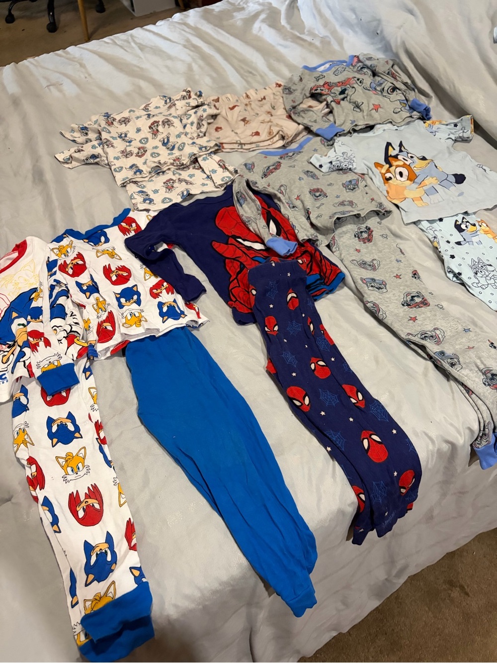 Kids Character Pajama Set – Sonic, Spider-Man, Bluey, Paw Patrol